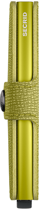 Side view image of miniwallet-crisple-lime wallet
