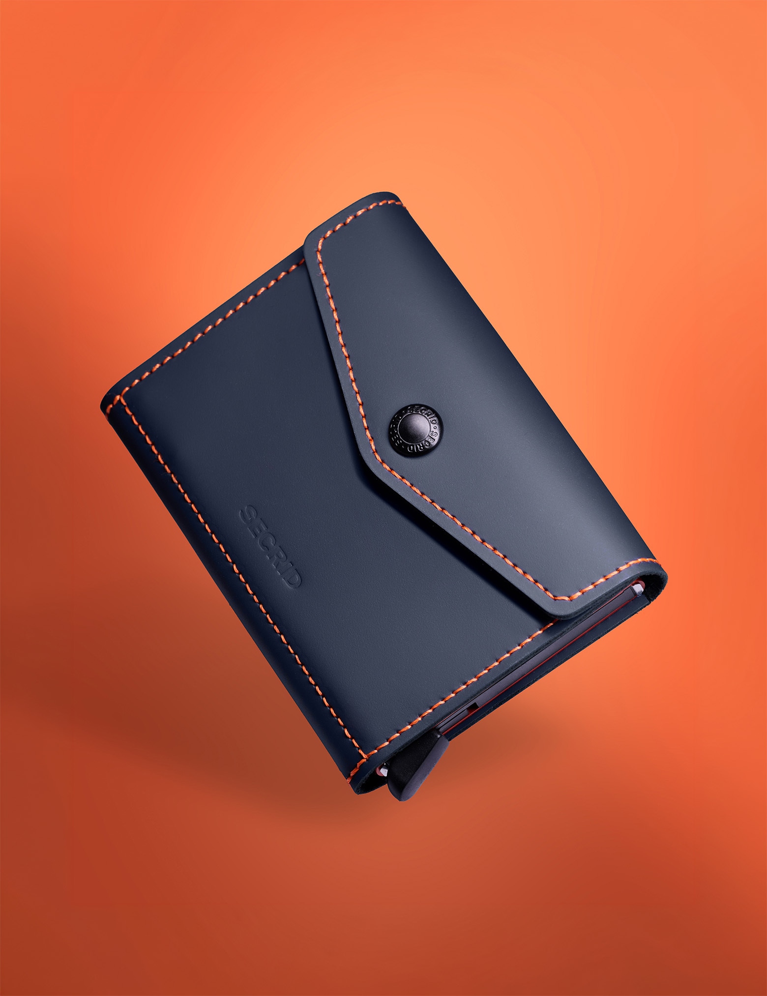 Envelope Matte Nightblue & Orange Card holder