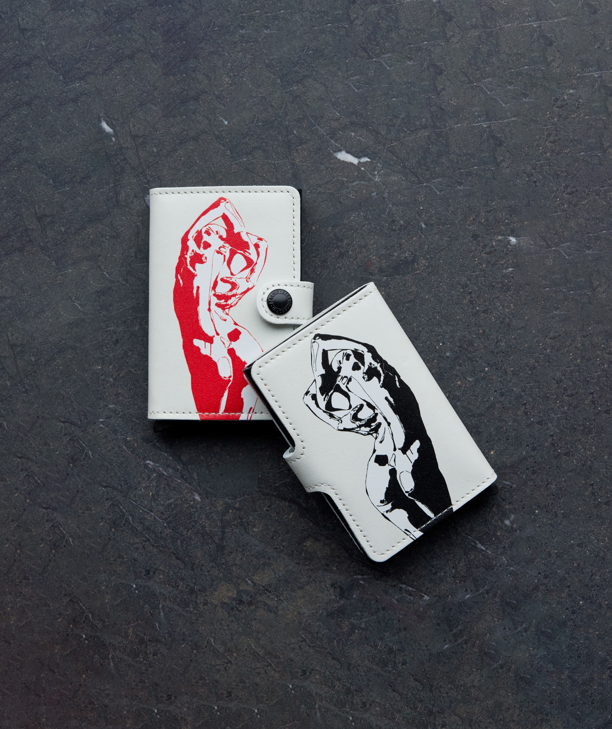 Real life image of the miniwallet-art-sculpture-of-self-love wallet