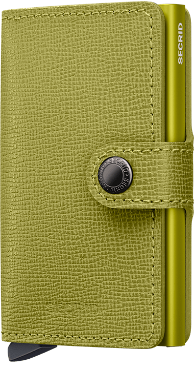 Front view image of miniwallet-crisple-lime wallet