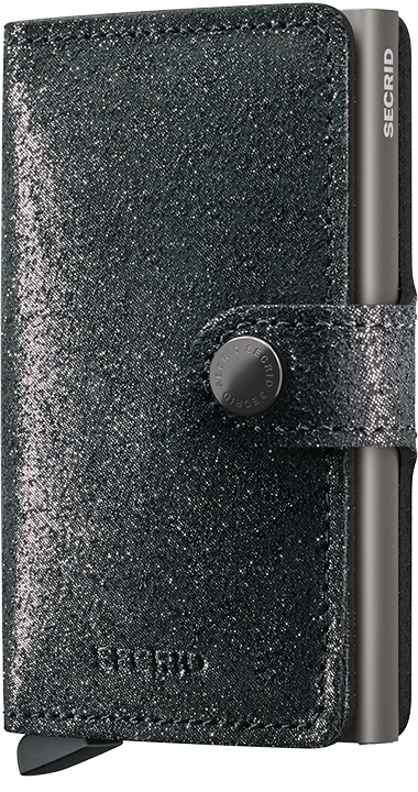 Front view image of miniwallet-stars-black wallet