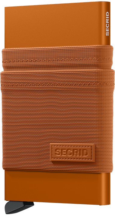 Front view image of flexwallet-orange wallet