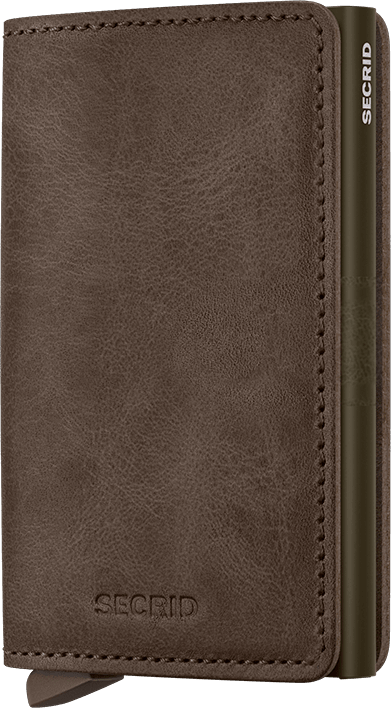 Front view image of slimwallet-vintage-oak wallet
