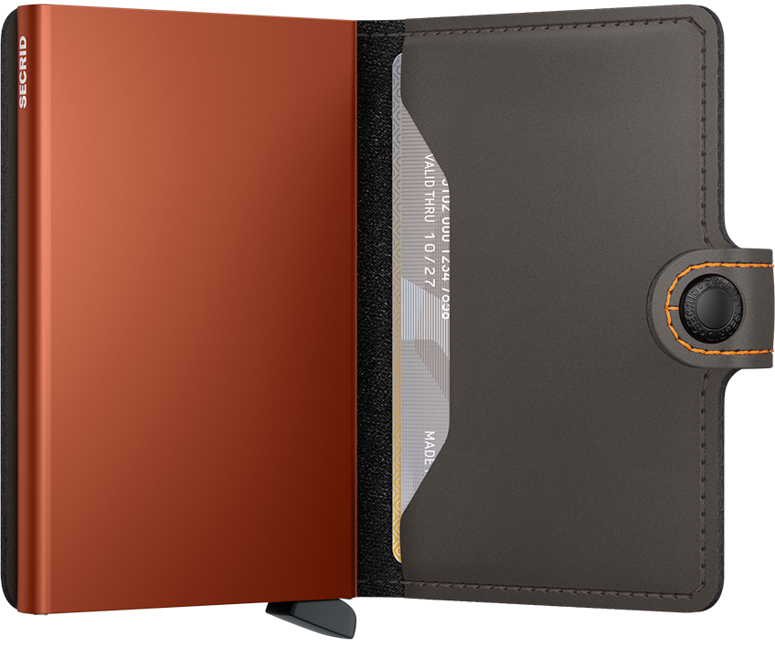 Secrid miniwallet matte truffle orange explore